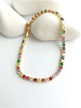 NWT 6" Multi Colour CZ Tennis Bracelet